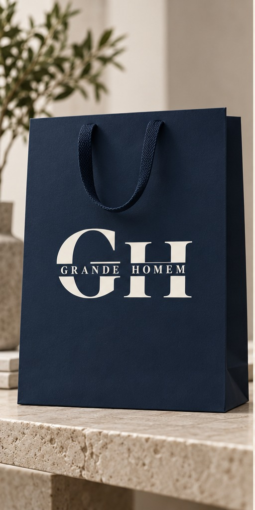 Embalagens e sacolas premium Grande Homem